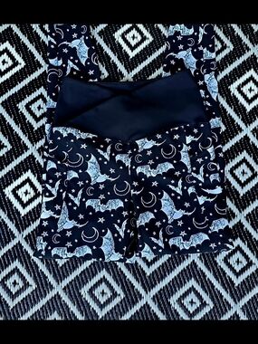 Black Bat & Moon Print High-Waist Leggings
